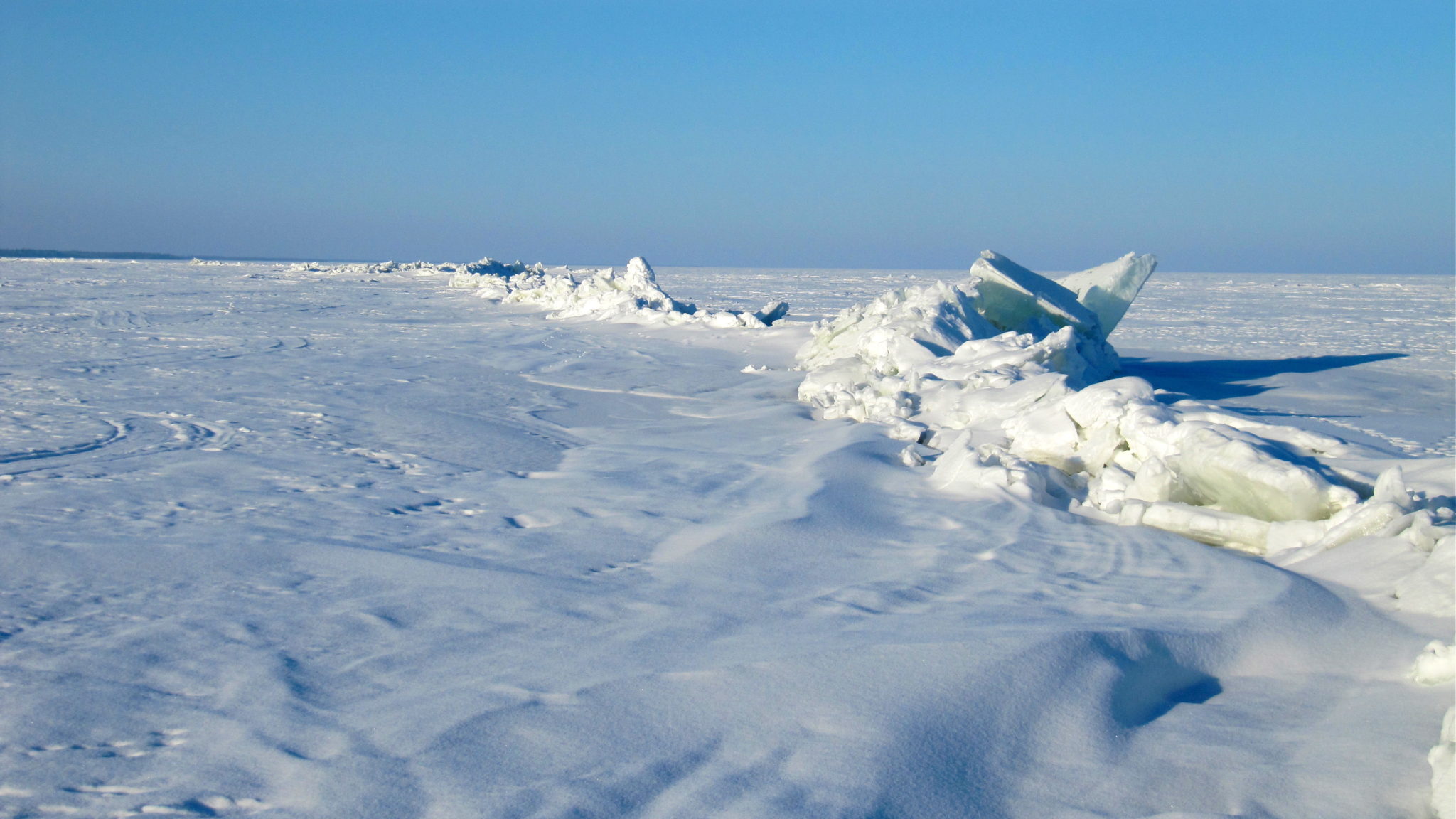Broken ice on Lake Winnipeg