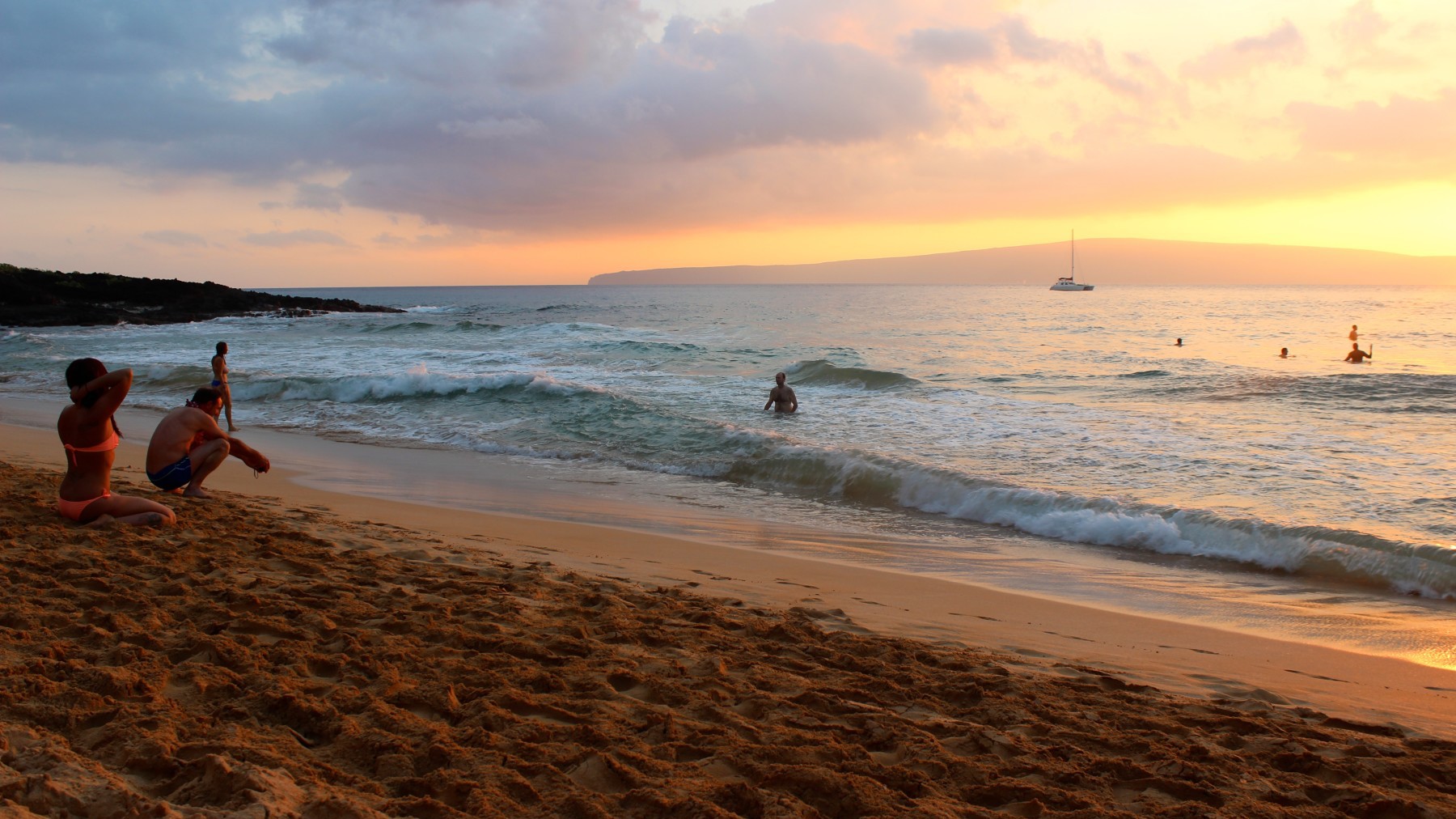 Sunset at Little Beach, Makena, Maui, Hawaii