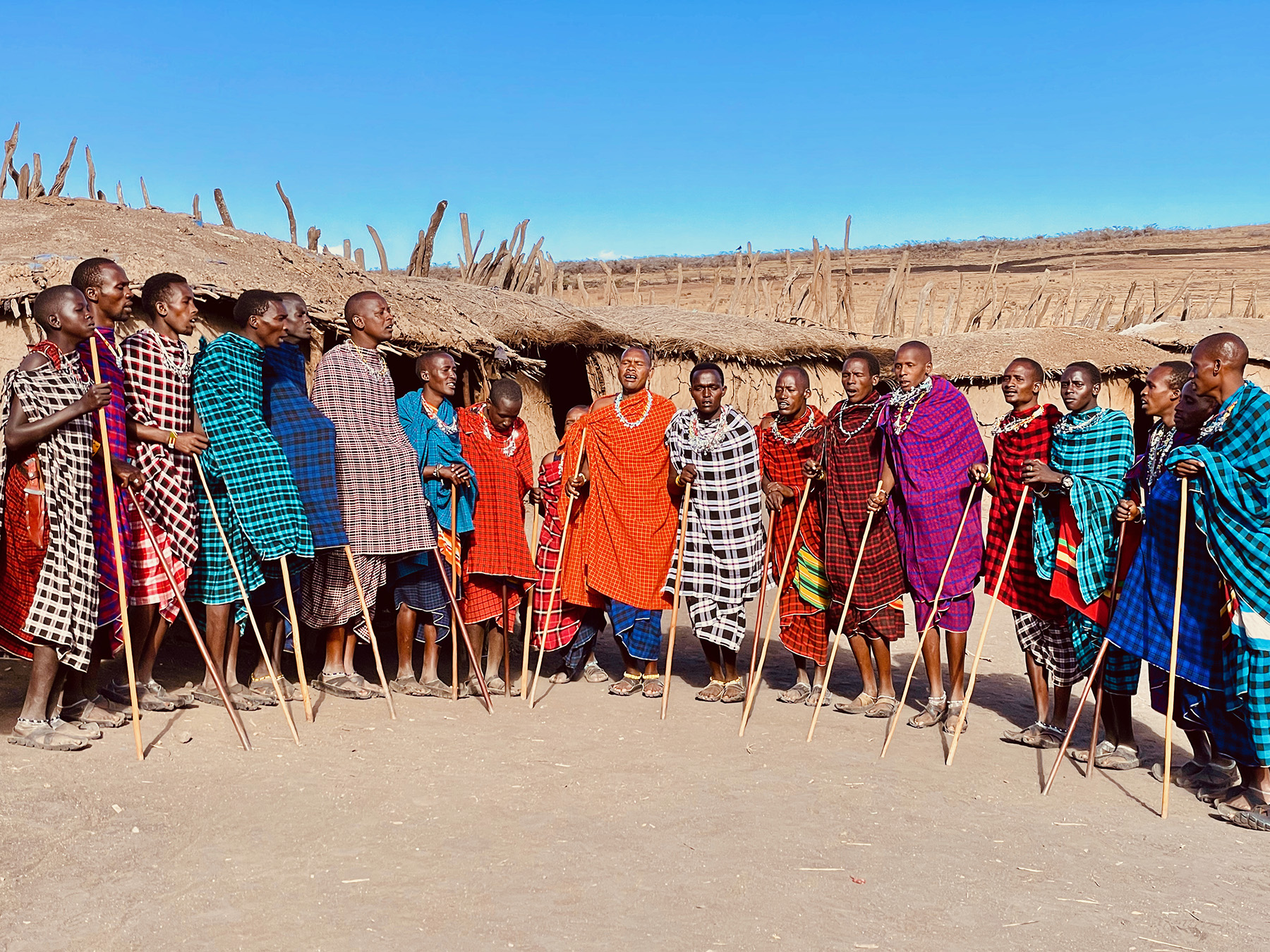 Awash in colour, Maasai tribe, Ngorongoro Crater, Tanzania